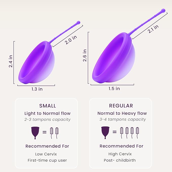 EcoBlossom Reusable Menstrual Disc with Removal String - The Most Reliable Medical Grade Silicone Period Discs - Comfortably use for 12 Hours (Violet)