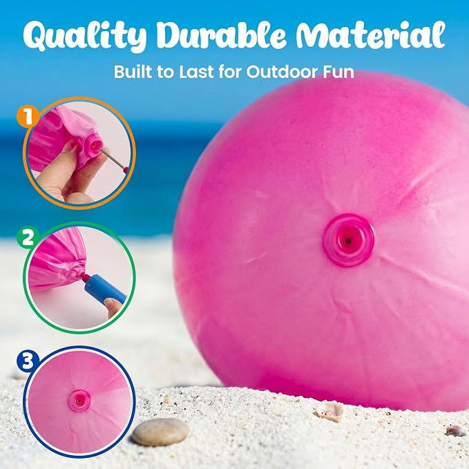 3 otters 6PCS Playground Balls, 8.5 Inche Inflatable Bouncy Balls with Pump, Kickball DodgeBalls, for Kids Indoor Outdoor Plays, Sports