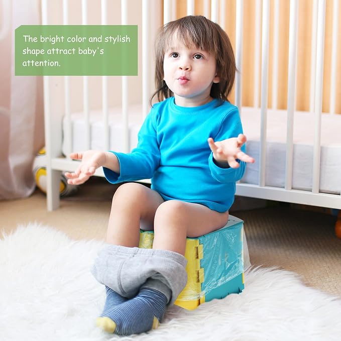 FRCOLOR Portable Toilet for Car Travel Environmentally Friendly PP Material Thick and Stable Potty Trainer for Boys and Over Years Convenient Outdoor Use Easy to Carry