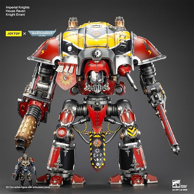 JOYTOY Warhammer 40k 1/18 Action Figure Imperial Knights House Raven Knight Errant 21in Mecha Joy Toy Collection Model