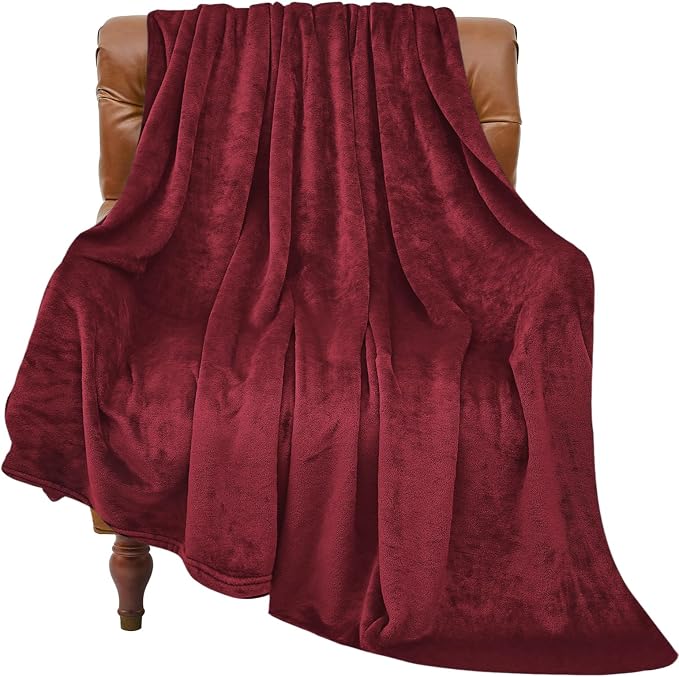 BEDELITE Fleece Blanket Soft Plush Throw for Couch Burgundy 50"x60" | Ultra Soft Fleece, Plush Microfiber, Lightweight Warmth, All Season Comfort, Fade Resistant, Machine Washable, Couch Sofa Bed