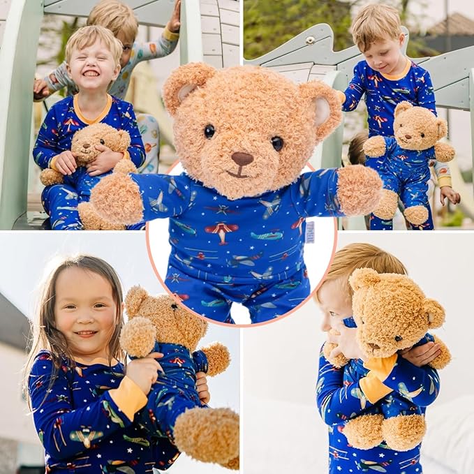 Zip N' Bear Soft Plush Teddy Bear Stuffed Animal with Sky Sleepers Pajamas - Zippy The Bear Cute Cuddly Plush Toy, Perfect Sensory Teddy for Kids, Toddlers - Adorable Gift & Bedtime Companion