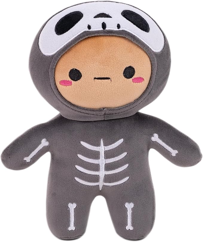Plushland 10 Inch Halloween Plush Toys Bat, Skeleton,Ghost Spooky Stuffed Animal Stuffies Soft Trick or Treat Party Decor Stuffy for Kids Adults (Skelly Pal)