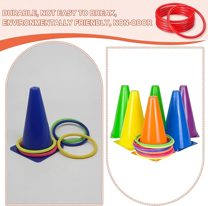 PATIKIL Carnival Ring-Toss Rings Plastic Hoops for Outdoor Party Favor Game Booth