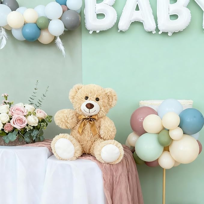 MaoGoLan Bulk Teddy Bear Baby Shower, 12 Packs Small Teddy Bear Stuffed Animals in Bulk,13.5" Small Stuffed Bears Plush for Wedding,Birthday,Christmas, Party Decorations