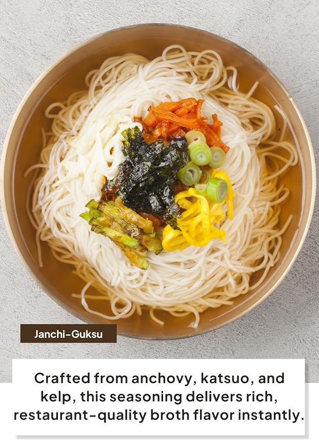 Korean Food O'Food Natural Seasoning Mix Anchovy and Katsuo Soup Base 8.8oz | Natural Korean seasoning mix with anchovy and katsuo for soups, stews, and noodles with rich umami flavor.