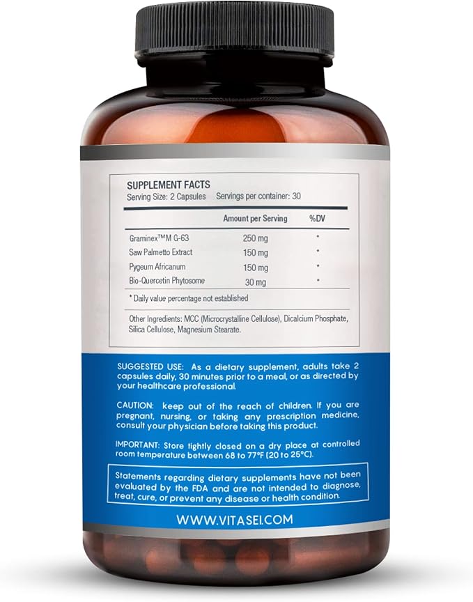 VITASEI Testronix Booster for Men (60 Capsules) + Prostabionic Prostate Dietary Supplements for Men (60 Capsules)