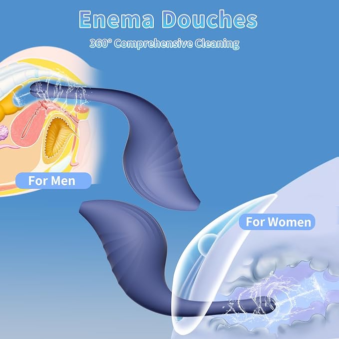 Enema Bulb Anal Douches for Men Women - Anti Backflow Enemas with Silicone Tube for Colon Cleanse, Shower Enema Douche Kit Anal Cleaner Flusher, Anal Vaginal Cleansing Feminine Care Douche Bottles