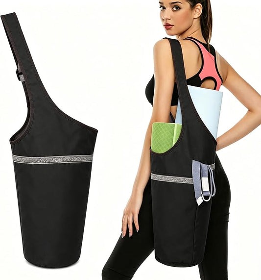 SportsYoga Mat Bag,Large Opening Yoga Mat Carrier for Quick Access,with Large Size Pocket and Zipper Pocket,Thick Mats for Workout,Gym, Pilates