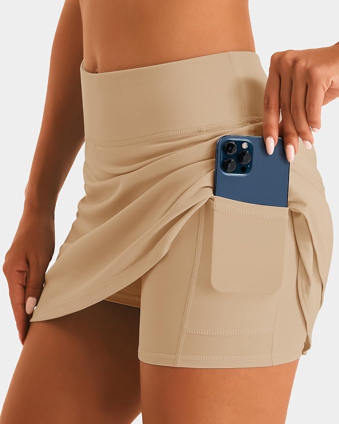 Stelle Tennis Skirts for Women Ruffle Athletic Golf Skorts with Pocket | High Waisted, Tummy Control, Built in Shorts, Athletic Skirt, Golf Skirt, Soft, Breathable, Workout, Pickleball