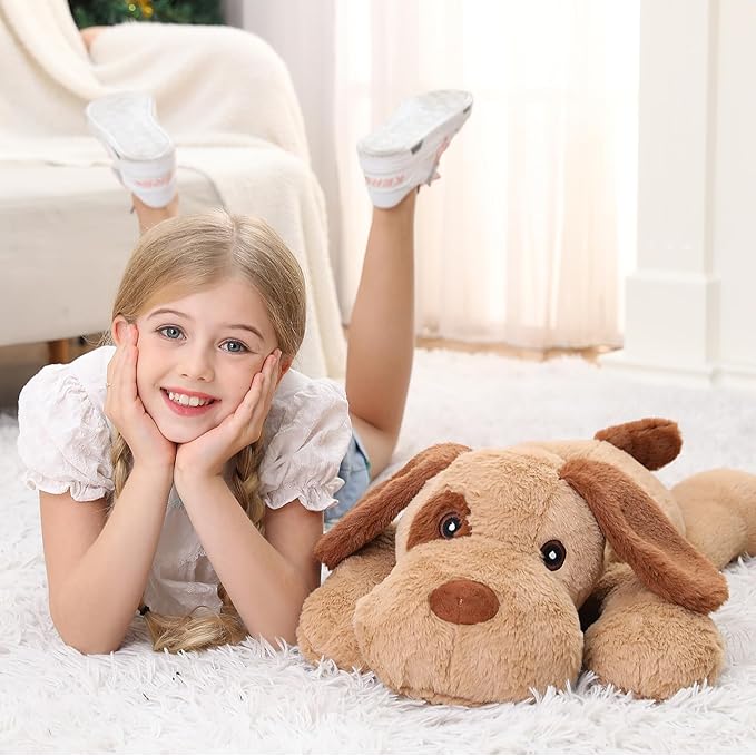 5lbs Dog Weighted Stuffed Animals, Weighted Dog Stuffed Animal 24in, Large Weighted Dogs Plush for Adults, Kids, Gifts for Girls and Boys, Plush Toy Pillows
