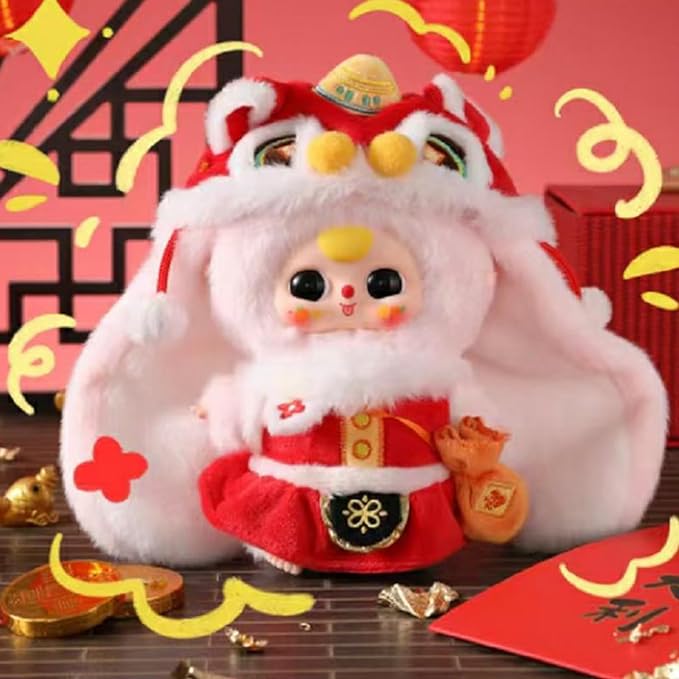 Baby Three New Year Series Vinyl Plush Doll, Cute Cartoon Mystery Model Collection Plush Toy, Birthday for Friends Kids, Random 1pc