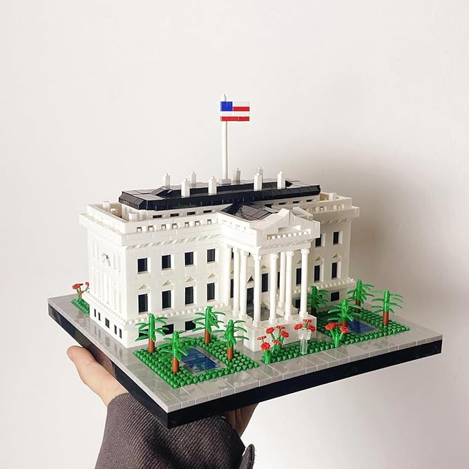 White House Micro Brick Building Set (2300 Pieces) – Landmark Model Educational Toy Gift for Kids and Adults