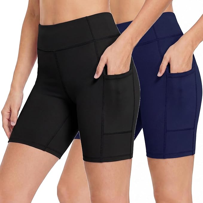 Zaclotre Girls Bike Shorts with Pockets Kids 5" High Waisted Yoga Workout Athletic Running Volleyball Spandex Shorts