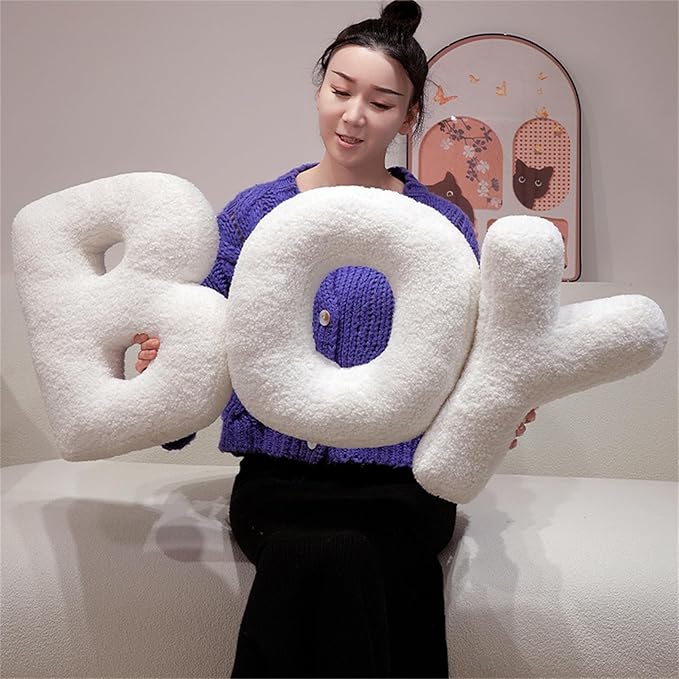 MOJUN Letter Pillows, Soft Plush Decorative Initial Letter Shaped Throw Pillows for Sofa Couch Bed, Cute Letter Pillows English Alphabet A to Z for Living Room Bedroom Floor Car Decoration, Y