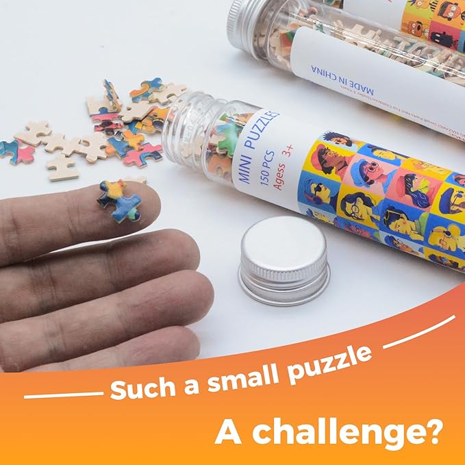 150 Pieces Mini Jigsaw Puzzles for Adults & Kids,6 x 4 Inches,Mini Puzzles,Travel Puzzle,Small Micro Puzzles,Challenging Difficult Puzzle,3 Pack Cartoon Avatar Collection