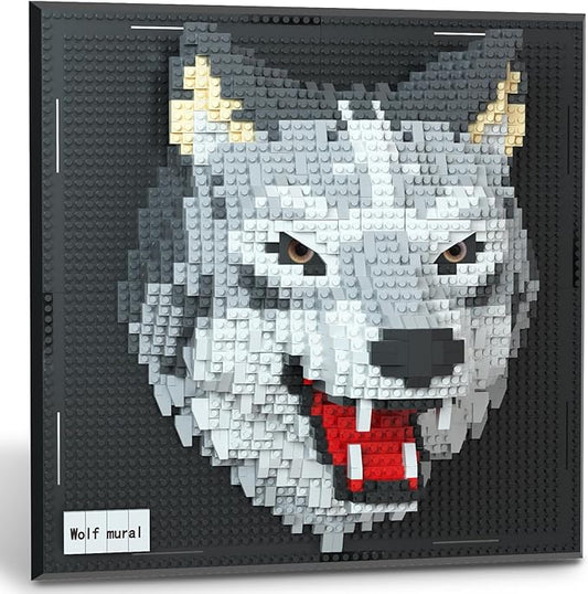 Wolf Animal 3D Wall Art Micro Mini Building Blocks Set for Adults, Unique Home Wall Decor or Table Display, No Compatible with Lego, Ideal Birthday Toy for Kids Teens (2214 PCS)