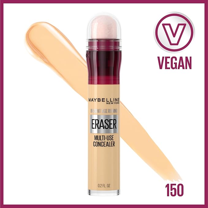 Maybelline Instant Age Rewind Eraser Dark Circles Treatment Multi-Use Concealer, 150, 1 Count (Packaging May Vary)