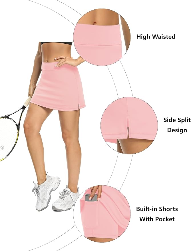 LouKeith Tennis Skirts for Women Golf Athletic Activewear Skorts Mini Summer Workout Running Shorts with Pockets