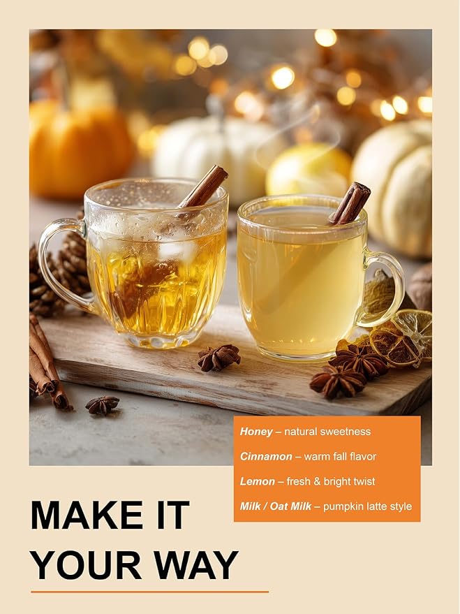 TeeLux Pumpkin Tea Loose Leaf, 16oz, Lightly Sweet & Colorful, Versatile Dried Pumpkin Cubes for Cooking, Baking