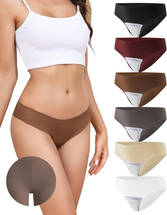 LEVAO Seamless Thongs for Women Invisible Toe Thong No Show Camel Proof Underwear Thong Panty Liners Workout G-Strings