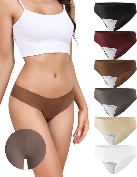 LEVAO Seamless Thongs for Women Invisible Toe Thong No Show Camel Proof Underwear Thong Panty Liners Workout G-Strings