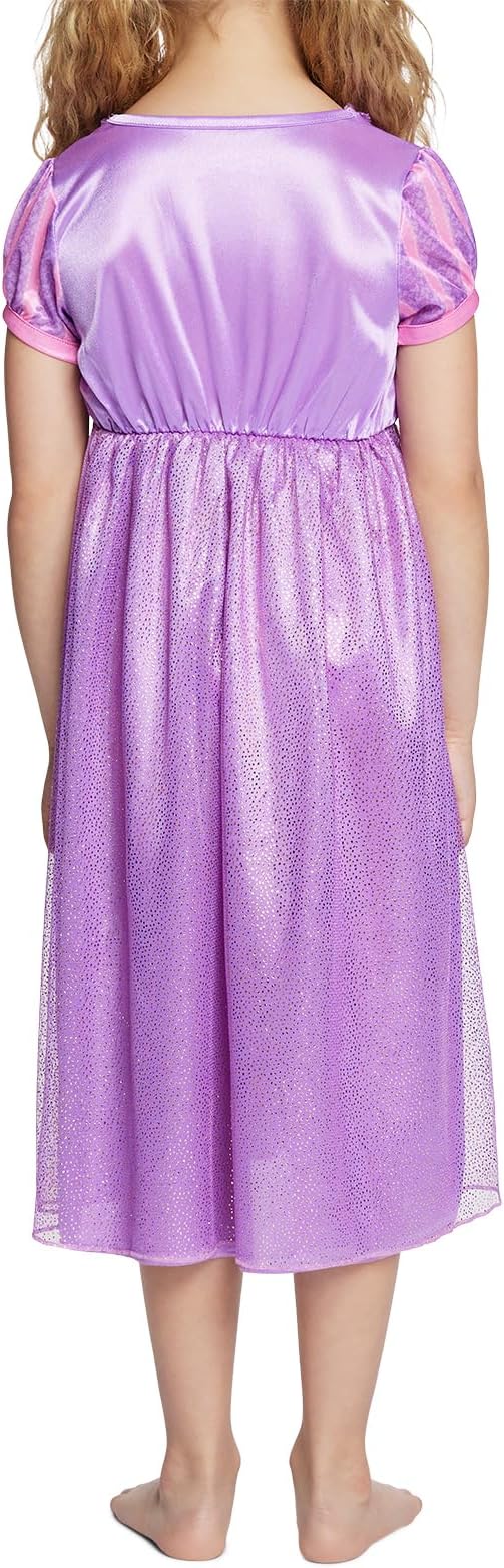 Disney Girls' Princess Dress Nightgown, Fantasy Gown, Soft & Cute Pajamas for Kids