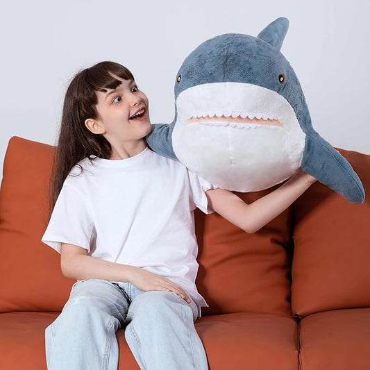 MorisMos Giant Shark Stuffed Animal 40 Inch Shark Plush Toys, Soft Plush Shark Hugging Pillow for Kids