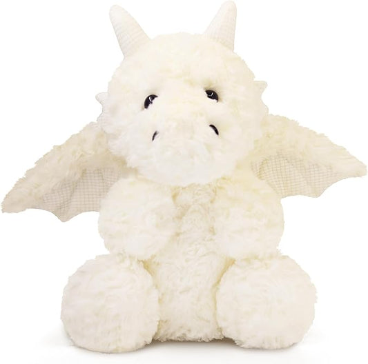 Soft Little Flying Dinosaur Stuffed Plush Pillow, Adorable White Dragon Plush Toy and Birthday Present for Kids, Adults and Collectors(White/19.7in)