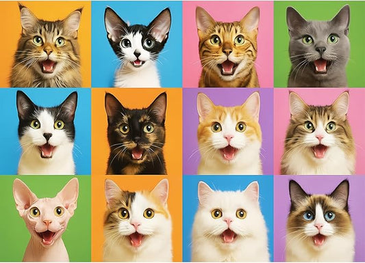 Puzzles for Adults 1000 Pieces - Cat-Themed Colorful Jigsaw Puzzles, Fun Family Game, Challenging Brain Teaser, 28 x 20 in, Great Gift Idea & Home Decor (Cat Gallery)