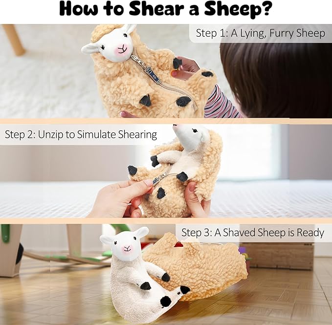 AGRIMONY Cute Shaved Sheep Stuffed Animals,Small Plushies Kawaii Lamb Plush Toys, Easter Valentines Mothers Day Birthday Christmas Funny Gifts Sheep Decor for Kids Girls Boys Teens Women