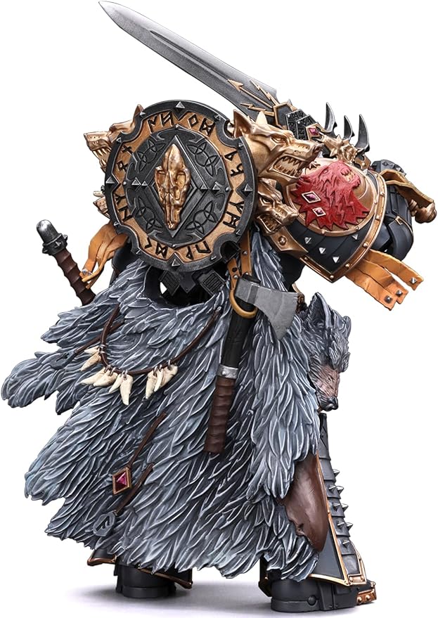 JOYTOY Warhammer 40K 1/18 Action Figure - Space Wolves Leman Russ Primarch of The VIth Legion - Collectible Display Model for Decor & Gifts - Birthday, Christmas, Character Figure - JT6137