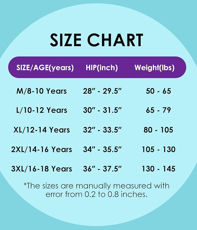 YESWEL Teen Girls Period Underwear, Menstrual Leak-Proof Heavy Flow Absorbency Washable Protective Cotton Panties 4 Pack