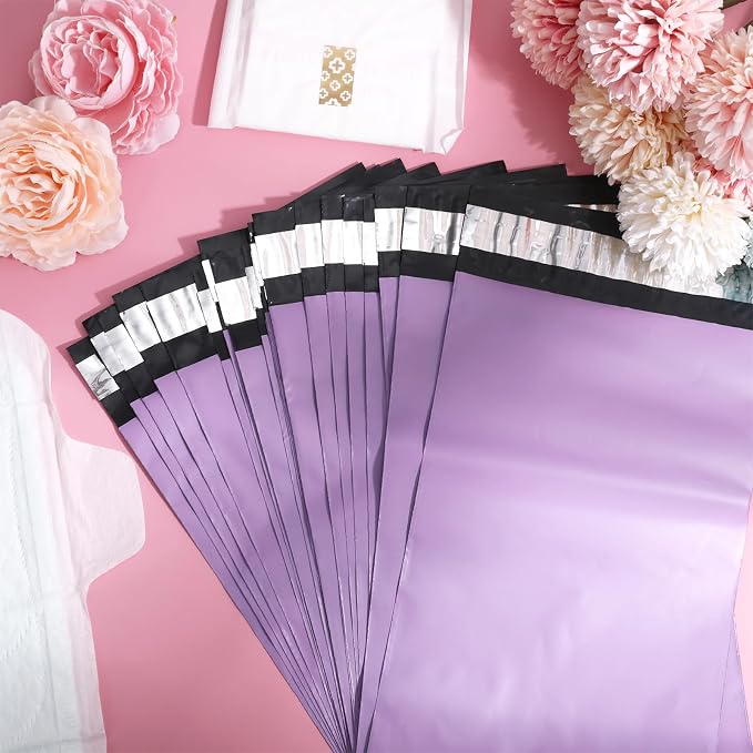 Sanitary Napkin Disposal Bags 100 Pcs Period Bag 5.9'' x 9.1'' Self-Sealing Odor-Proof Great Adhesion Rectangular Plastic for Feminine Hygiene Tampon Pad (Purple)