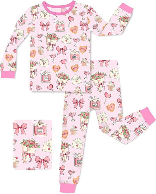 Bamboo Viscose Toddler Girls Kids Pajamas Unicorn Mermaid Pjs Long Sleeve Snug fit 12M-8Y 2pcs Soft Jammies