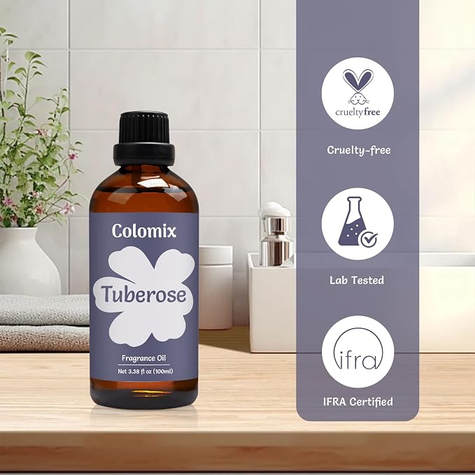 Premium 100ml Tuberose Fragrance Oil, Essential Oils for Diffusers for Home, Long-Lasiting Scented Oil for Candle Making, Soap Supplies and Tuberose Pefume and More, Spring Aroma Oil Gifts