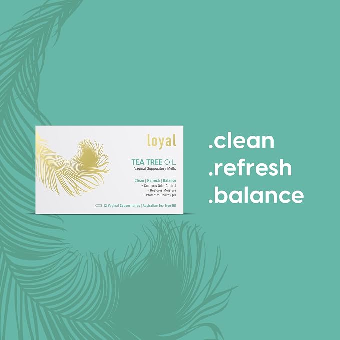 Loyal Tea Tree Oil Vaginal Suppository Melts - Supports Odor Control - Soothes Discomfort - Promotes Healthy Intimate Balance - Hydrates Flora (12 Count)