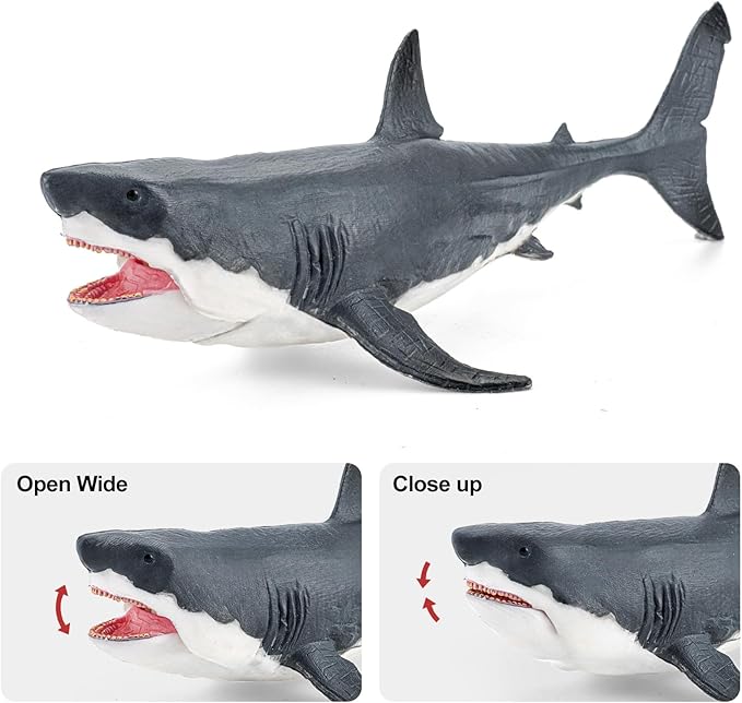 8PCS Large Galapagos Island Animal Figurines Set, Realistic Giant Tortoise Sea Animal Toys Includes Shark, Hawk, Crab, Sea Lion, Blue-Footed Booby, Educational Toys for Toddlers Kids