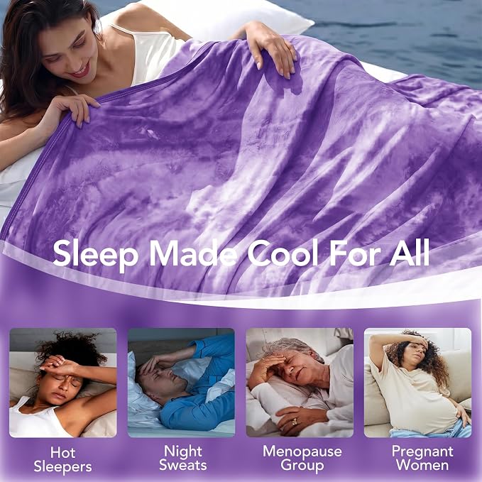Cooling Blanket 90''x104'' for Hot Sleepers, Arc-Chill Q-Max>0.35 Double Sided Cold Blankets for Night Sweats, Cool Soft Lightweight Summer Blanket for Sofa Bed Couch, Gifts for Women King