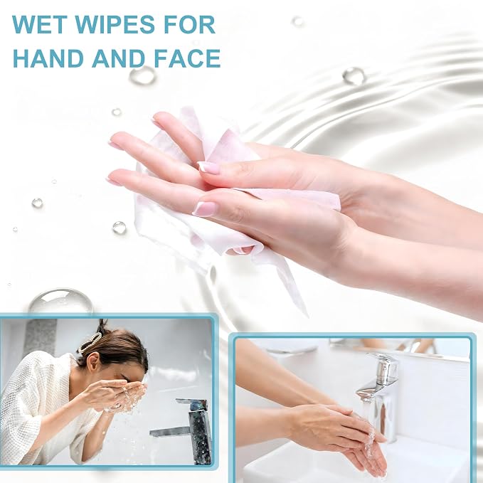 Individual Hand Wipes Wet Wipes Travel Size,Wet Wipes Individually Wrapped | 50PCS Bulk Cleansing Travel Size Wipes for Wedding Travel Restaurant Barbecue(Unscented)