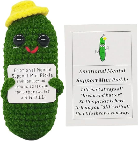 Positive Funny Potato Head with Card Mini Crochet Knitting for Handmade Emotional Support Cucumber Gifts Party Decoration Encouragement