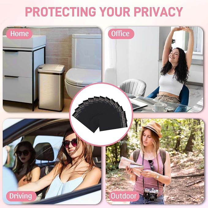Sanitary Napkin Disposal Bags FARVIGOR, 100Pcs Women Feminine Hygiene Disposal Bags for Tampons and Pads, Personal Disposal Bag Self-Sealing, Privacy Protection, 9.8x5.9"(Black)