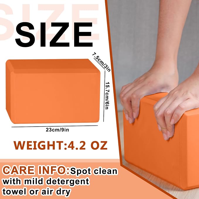 Honoson 20 Pcs Yoga Blocks Bulk 9''x6''x3'' High Density EVA Foam Blocks for Exercise Pilates Meditation, Lightweight Non-slip Surface, Improve Strength Balance Flexibility