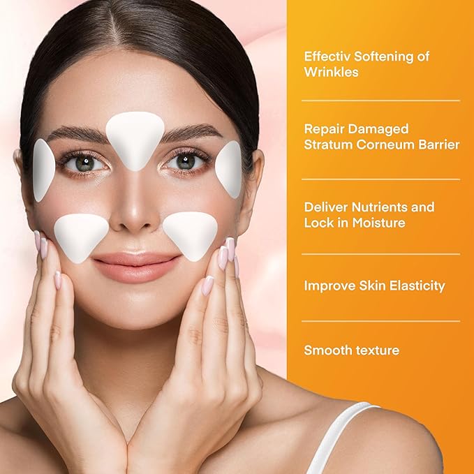 SILKDERMIS Forehead Wrinkle Patches with Triangle: For Smile Line and Under Eye-Anti Wrinkle Patches with Aloe, Collagen, Vitamin E 112pcs