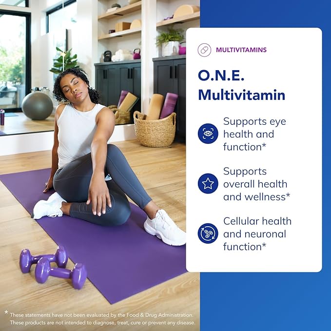 Pure Encapsulations O.N.E. Multivitamin - Once Daily Multivitamin with Antioxidant Complex Metafolin, CoQ10, and Lutein to Support Vision, Cognitive Function, and Cellular Health* - 30 Capsules