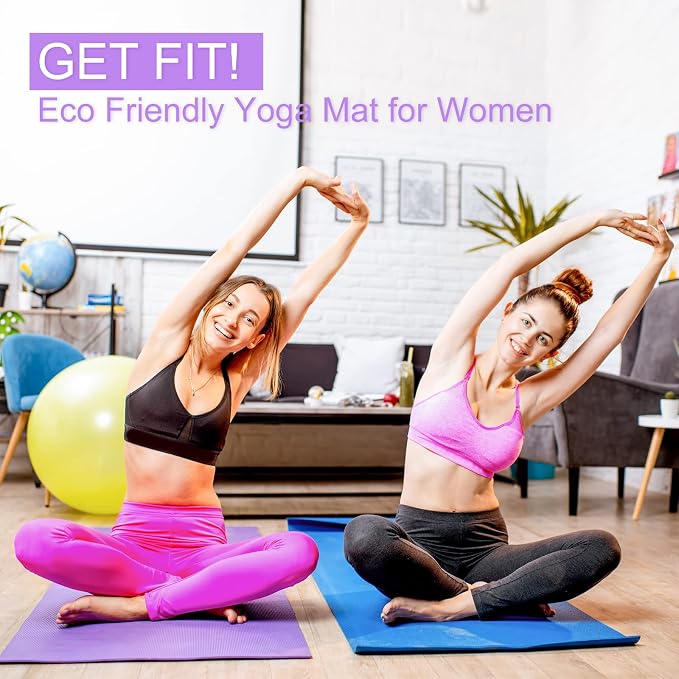 3 mm Thin Yoga Mats Bulk, Lightweight PVC Exercise Mats Non Slip Workout Fitness Pads for Yoga Pilates Stretching Classes Gym Home Studio, Easy to Clean