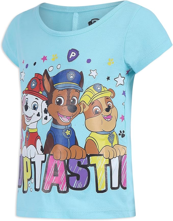 Paw Patrol Nickelodeon Girls Short Sleeve T-Shirt for Toddler and Little Kids