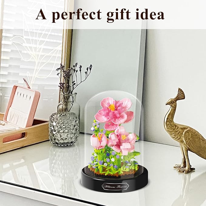 Flower Bouquet Building Set,Adults Mini Plant Bonsai Tree Friend Set,Botanical Collection Gift for Kids,Home Decor Flower Kit Building Block,Valentines New Year Birthday Gift for Boys Girls