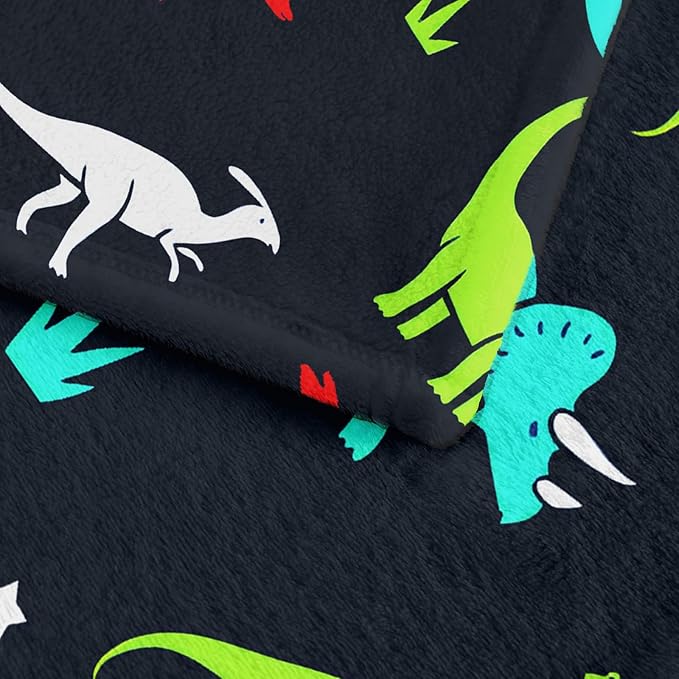 Wajade Dinosaur Blanket for Boys Soft Fleece Throw Kids Dino Blanket for Couch Sofa Bedroom Warm Blankets Birthday Gifts for Kids Boys Teen 60"x80"