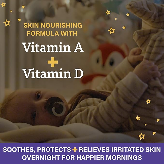 A+D Overnight Healing Diaper Rash Ointment - Soothes, Protects & Relieves Diaper Rash Overnight with Lavender & Colloidal Oatmeal - Healing Ointment for Red, Itchy, Irritated Skin - 15.2 oz Jar